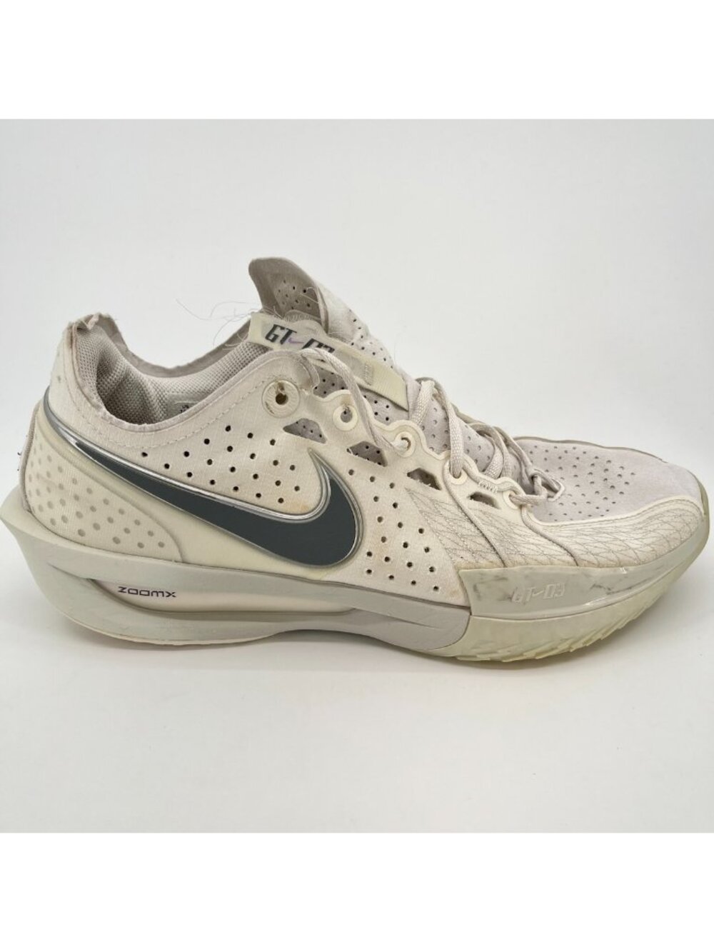 Nike Air Zoom GT Cut 3 Mens Size 10.5 Sail Smoke Gray Basketball Shoes Sneakers